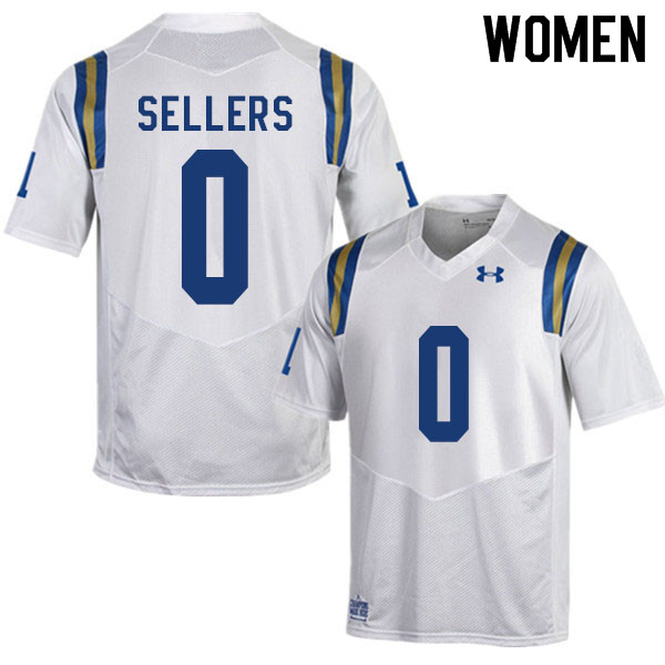 Women #0 Damian Sellers UCLA Bruins College Football Jerseys Sale-White
